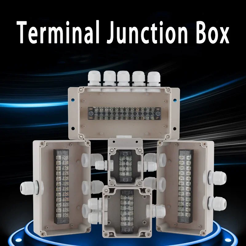 Outdoor Waterproof Junction Box With Terminal TB Set Plastic Junction Box Cable Threading Box Outdoor Power Junction Box