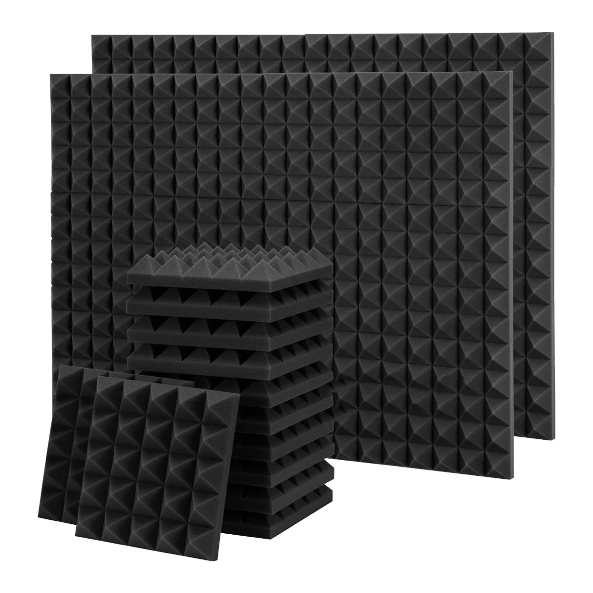 36 Pack Pyramid Acoustic Foam,9.8X 9.8X 2 Inch Sound Proof Foam,Sound Absorbing Panel for Wall,Studio, Home and Office