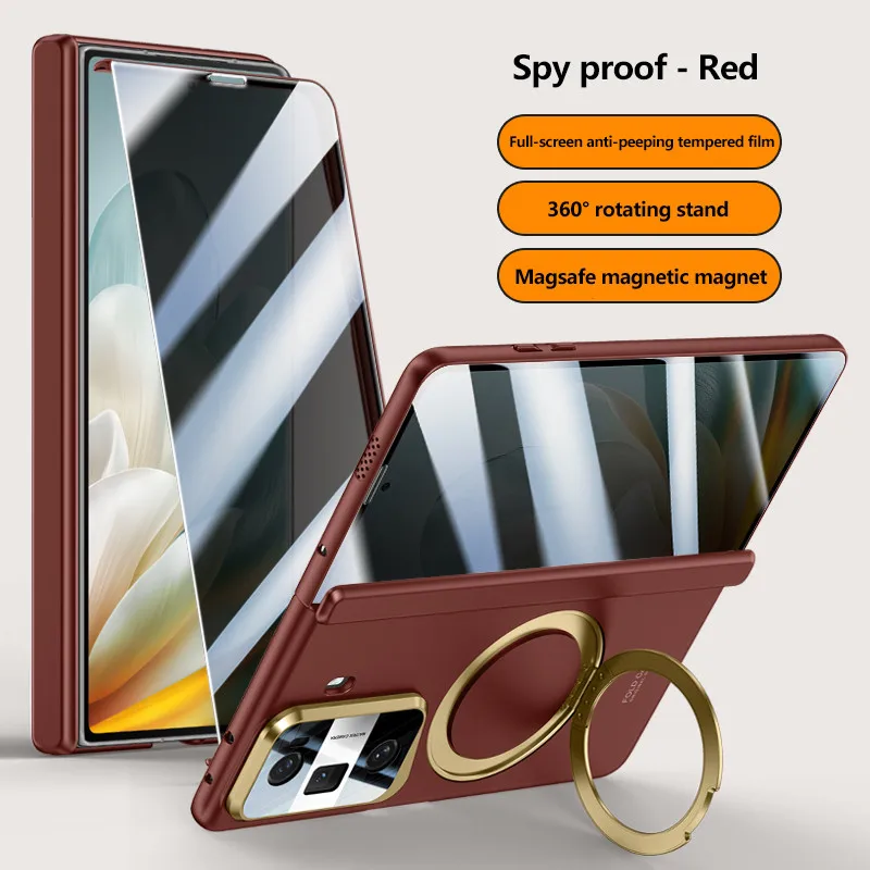 

Skin Feel Magnetic Holder Case For Honor Magic Vs3 V3 360°Rotating Stand Phone Cover