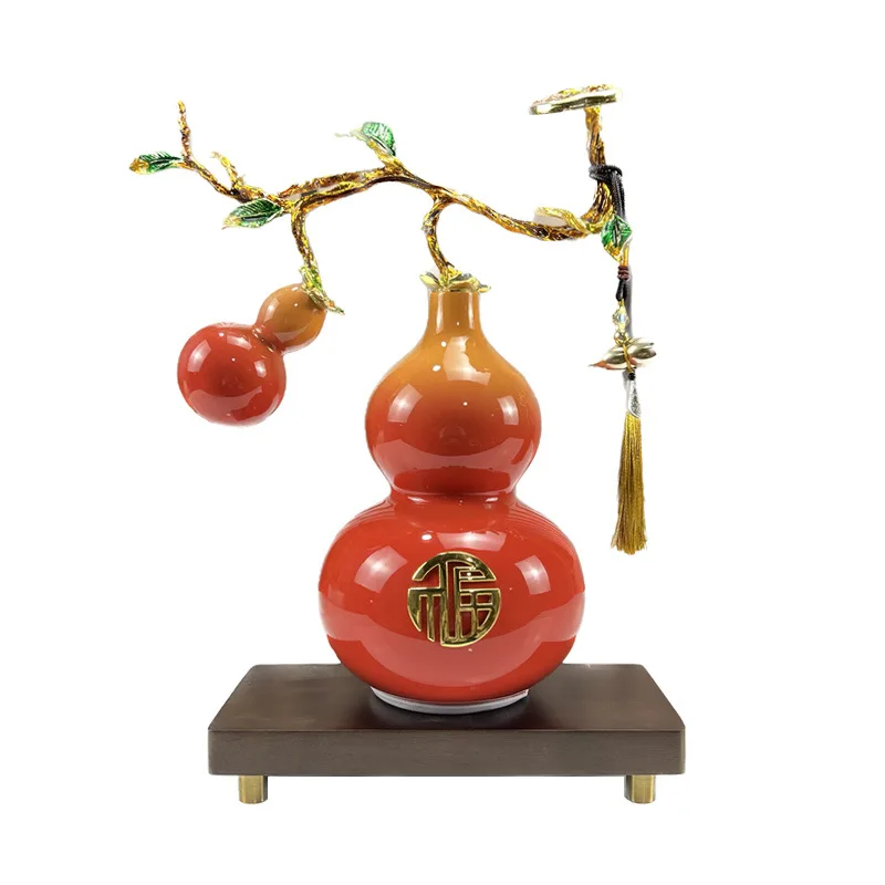 Ceramic gourd ornament living room entrance wine cabinet desk decoration