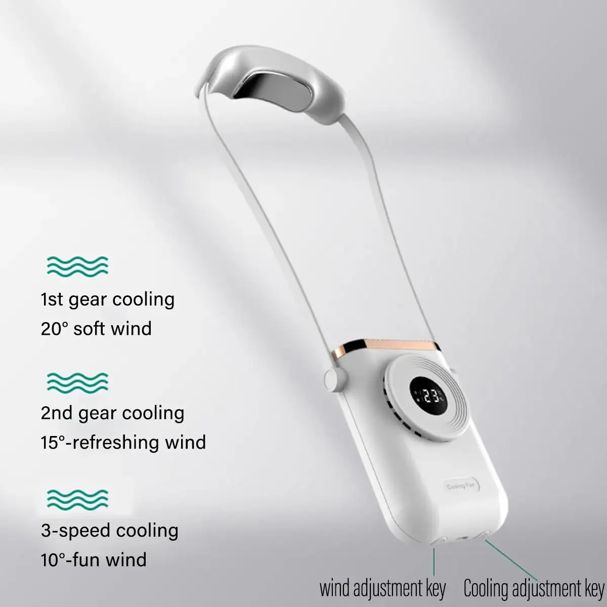 Mini Portable Bladeless Rechargeable Neckband Fan - USB Cooling Air Conditioner for Outdoor