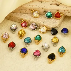 Elegant Girl Pendant Rhinestone Love Stainless Steel Pendants For Jewelry Making Supplies Heart Charm Pendant Handmade Bracelets