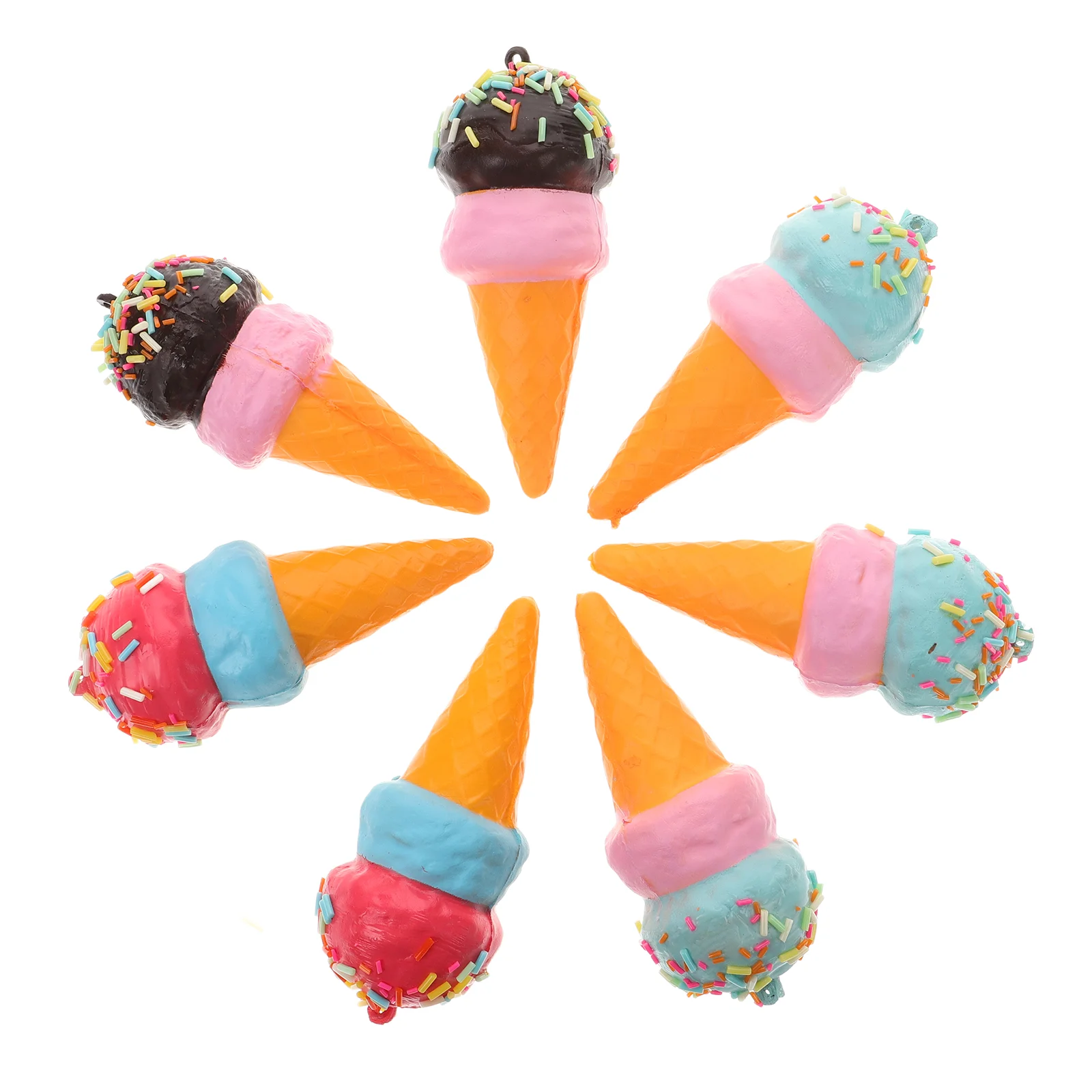 

7 Pcs Simulation Ice Cream Fake Model Accessories Toy Artificial Modeling Figurine Pu Dessert Prop Lifelike Models Child Cone