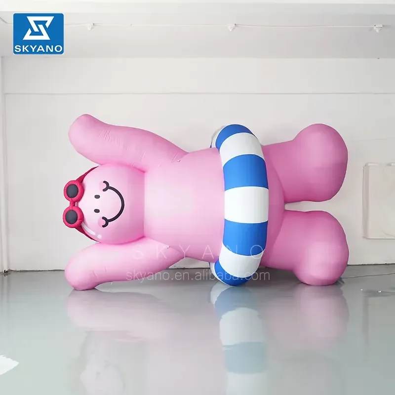 Customized Inflatable pink Raised Hand Cartoon Inflatable Swim Ring Cartoon Inflatable Cartoon Movable