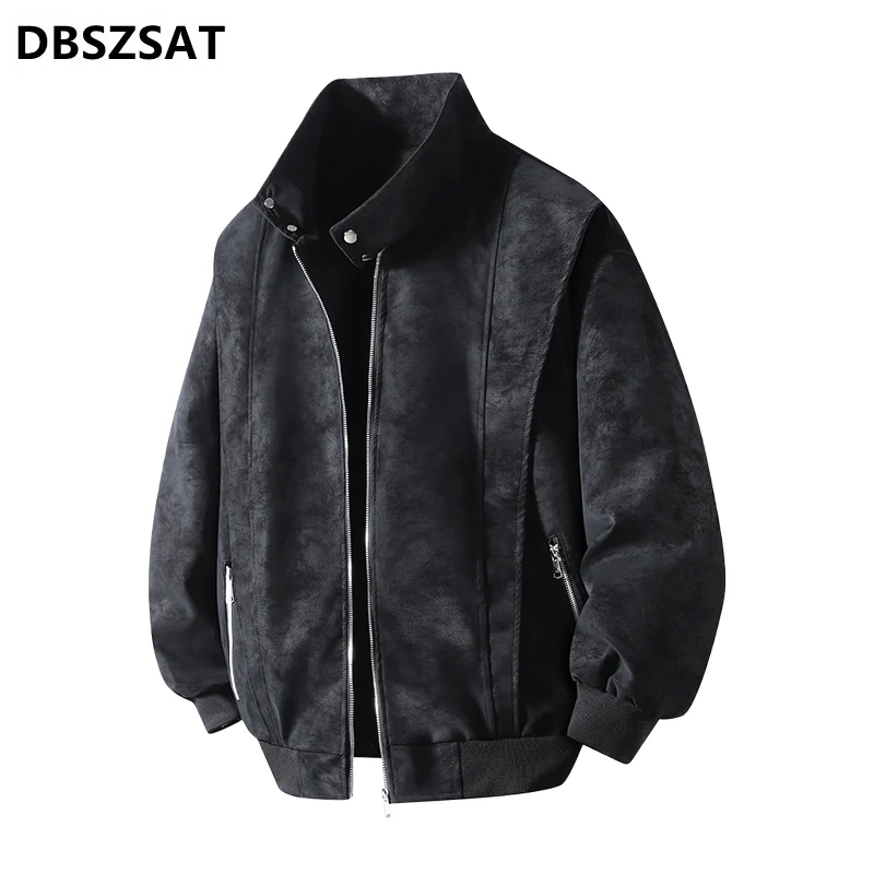 Leather jacket men's American hip-hop pilot jacket street top motorcycle suit bomber jacket korean fashion coats men clothing
