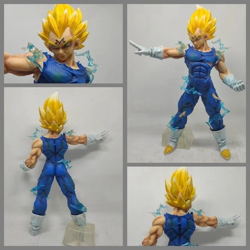 27.5cm Dragon Ball Z Majin Vegeta Action Figure Toys Anime Dbz Super Saiyan Figuras Collection Model Ornaments Toys Festival Gif