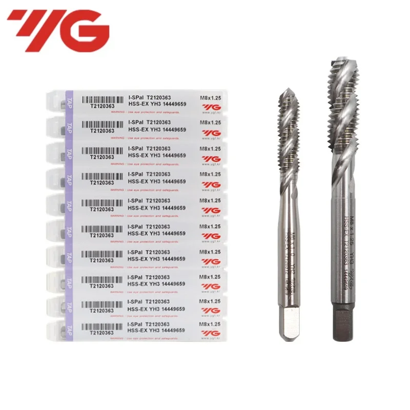 1 Uds Corea YG JIS HSSE T2120 grifo estriado en espiral métrico M2M3M4M5M6M8M10M12-M18M20 tornillo de grifo de máquina especial para especificación de aluminio