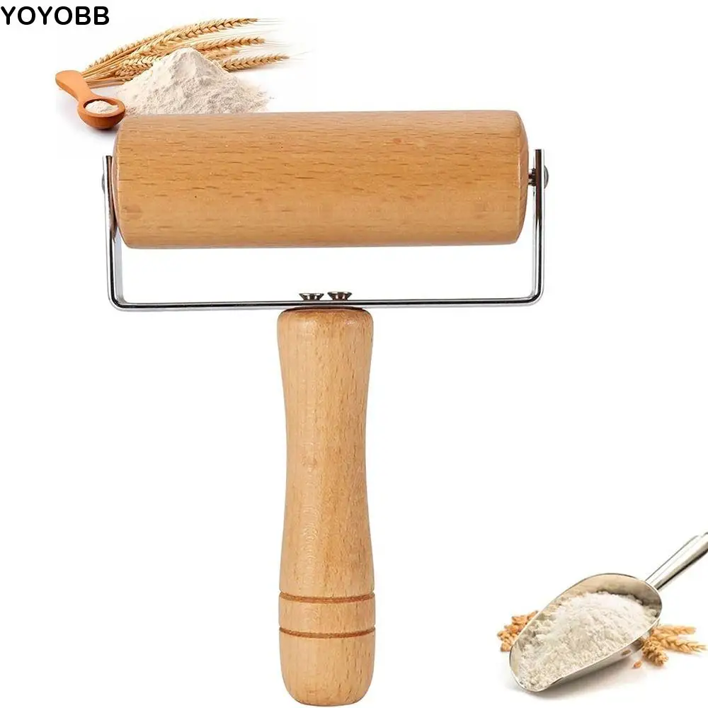 

Baking Tool Portable Rolling Pin Non-Stick Handheld Cake Dough Roller Durable Wooden Handle Rolling Stick Baking Supplies