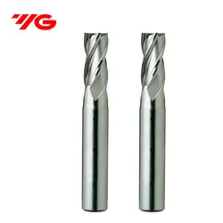 YG-1 M42 HSS-Co Flat End Mill Round Shank 4 Flute Spiral Milling Cutter CNC Router Bit Tools E2402 E2412 E2031 E2034