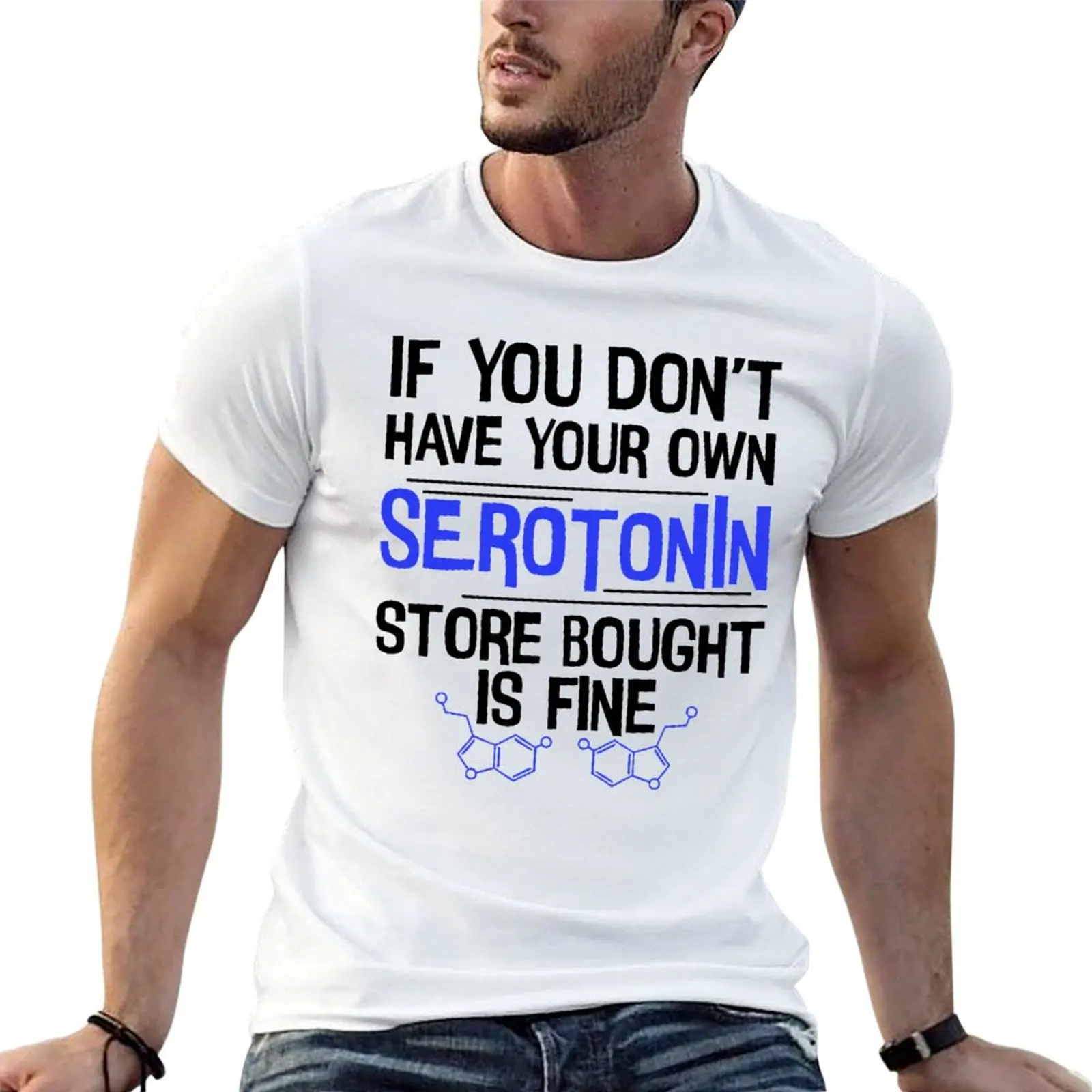 Store Bought Serotonin T-Shirt Fashion Graphic Tee for Men