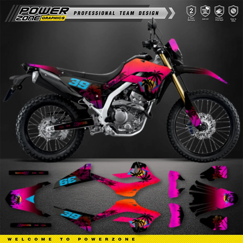 PowerZone Custom Team Graphics Backgrounds Number Name Decals Stickers Kit For HONDA CRF300L 2021 Stickers customized  011