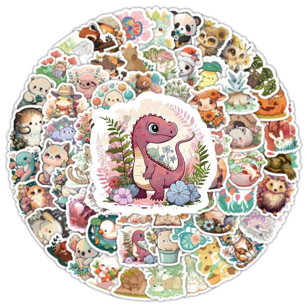 

10/30/50/100pcs Cartoon Cute Animal Stickers Aesthetic Graffiti Decals Kid Toy DIY Phone Motorcycle Bike Kawaii Sticker for Gift