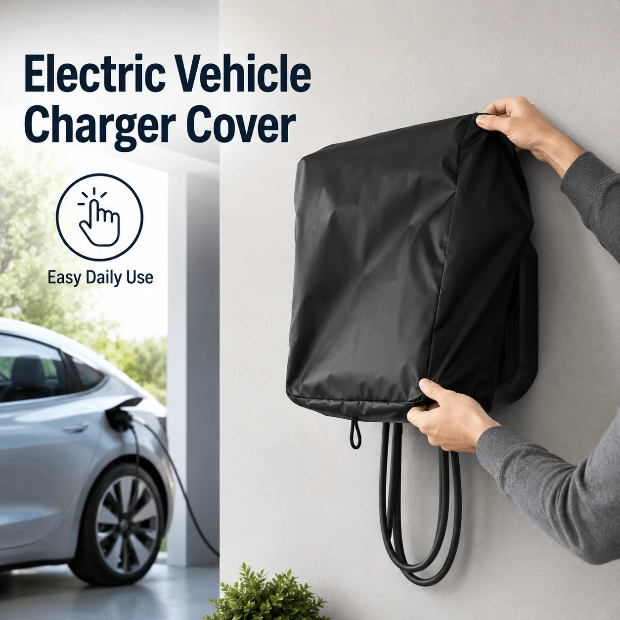 Weather Resistant Waterproof Drawstring Charging Post Protective Sleeve Outdoor Electric Vehicle Charger Dust Protection Cover