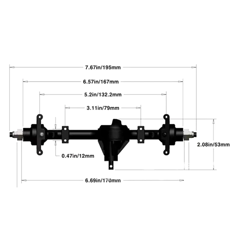 Metal Complete For 1/10 RC Crawler Yotaii Yota 2Generation D90 2Generation RC Spare Parts Black