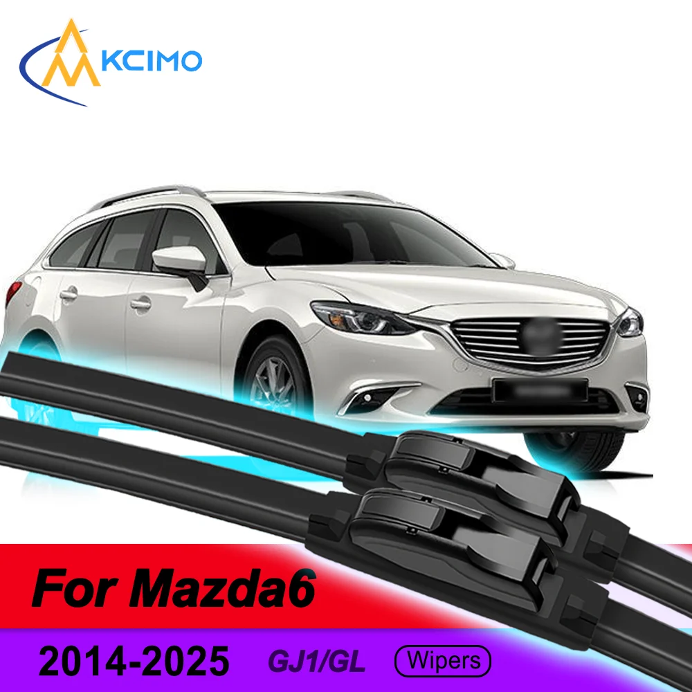 

For Mazda6 GJ1/GL 2014-2025 2Pcs Frameless Silent All-Season Wiper Blades Windshield Rubber Auto Accessories