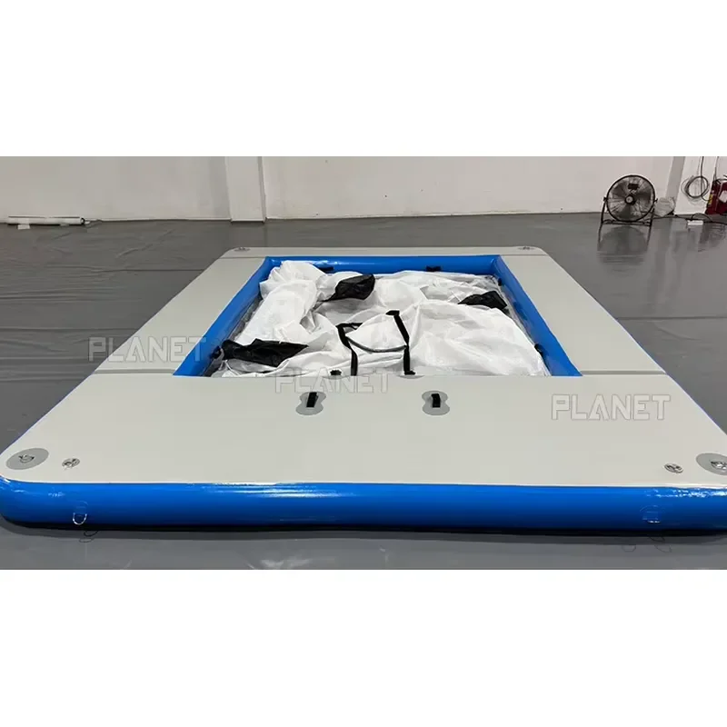 Durable Drop Stitch Portable Floating Ocean Sea Swimming Yacht Pool Inflatable Sea Pool With Jellyfish Net