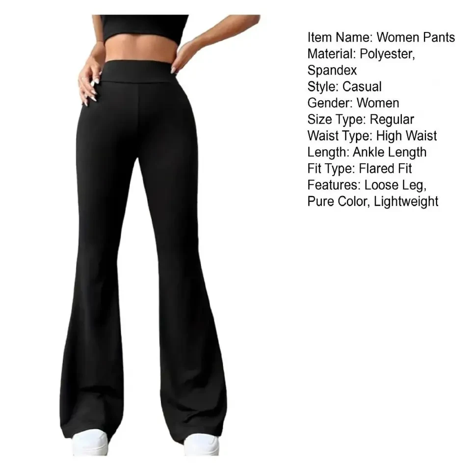 

Sexy High Waist Butt Liftting Fitness Pants Women Black Stretch Wide Leg Sport Pants Woman Workout Yoga Leggings Bell Bottoms