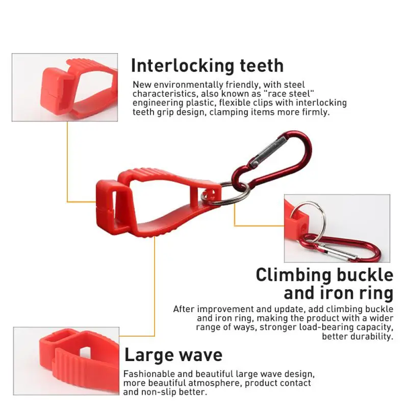 Work Gloves Guard Anti-lost Working Gloves ClipsSafety Glove Holder For Outdoor Mountaineering Glove Grabber Clip Plastic