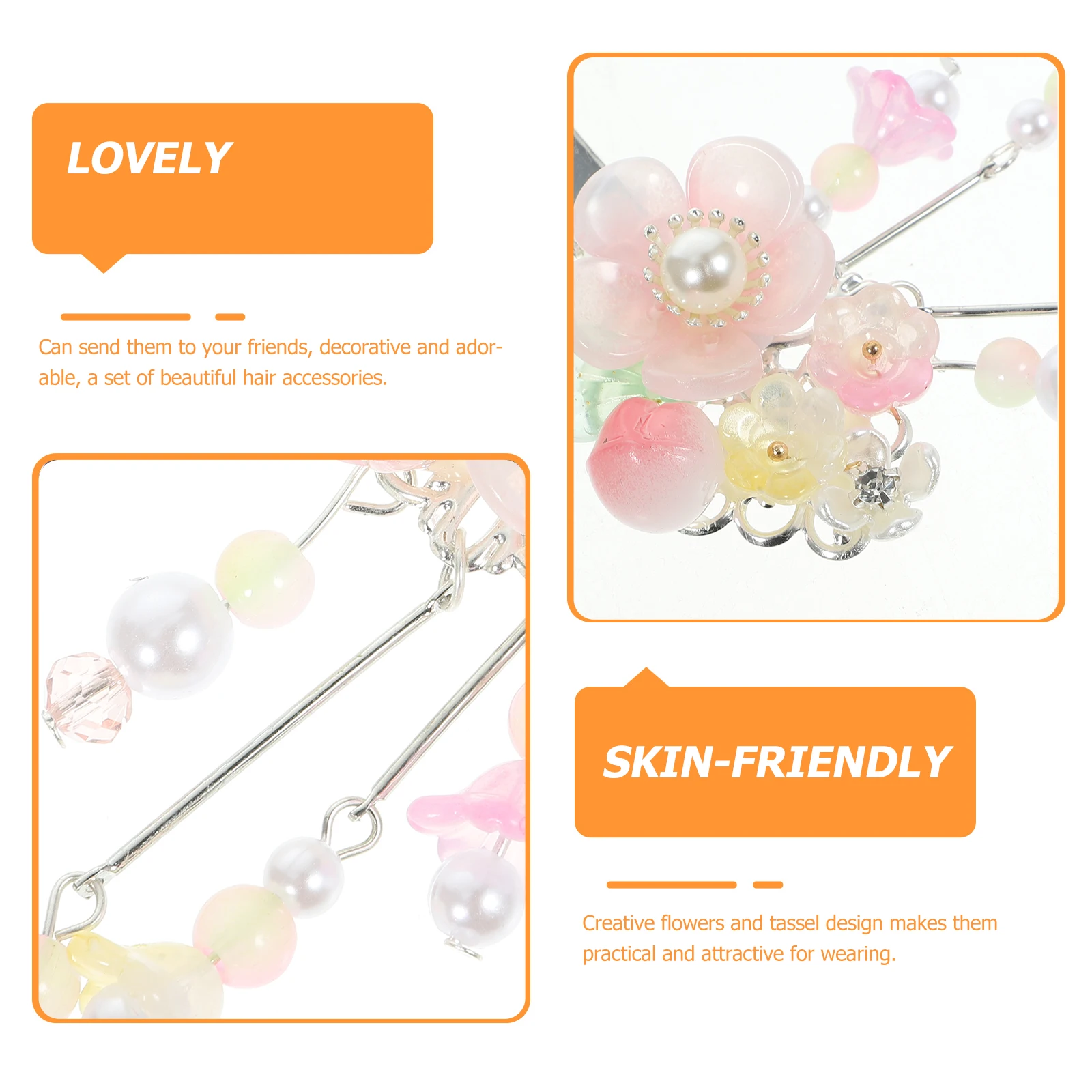 

Hanfu Blue Tassel Flower Clips Women Chinese Style Hair Decorations Bridal Party Hanfu Hair Accessories Supplies