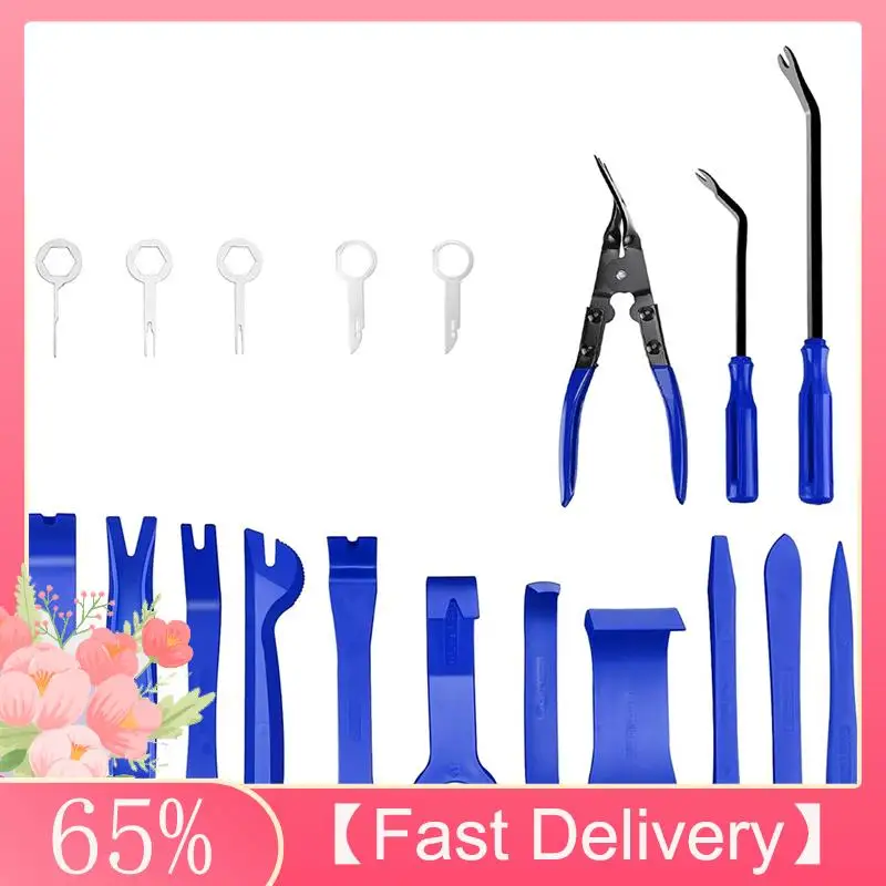 ~Latest Model Trim Removal Tool 19 Pcs Auto Clip Pliers Fastener Terminal Remover Set,Plastic Pry Tool Kit For Car Panel/Dash Bl