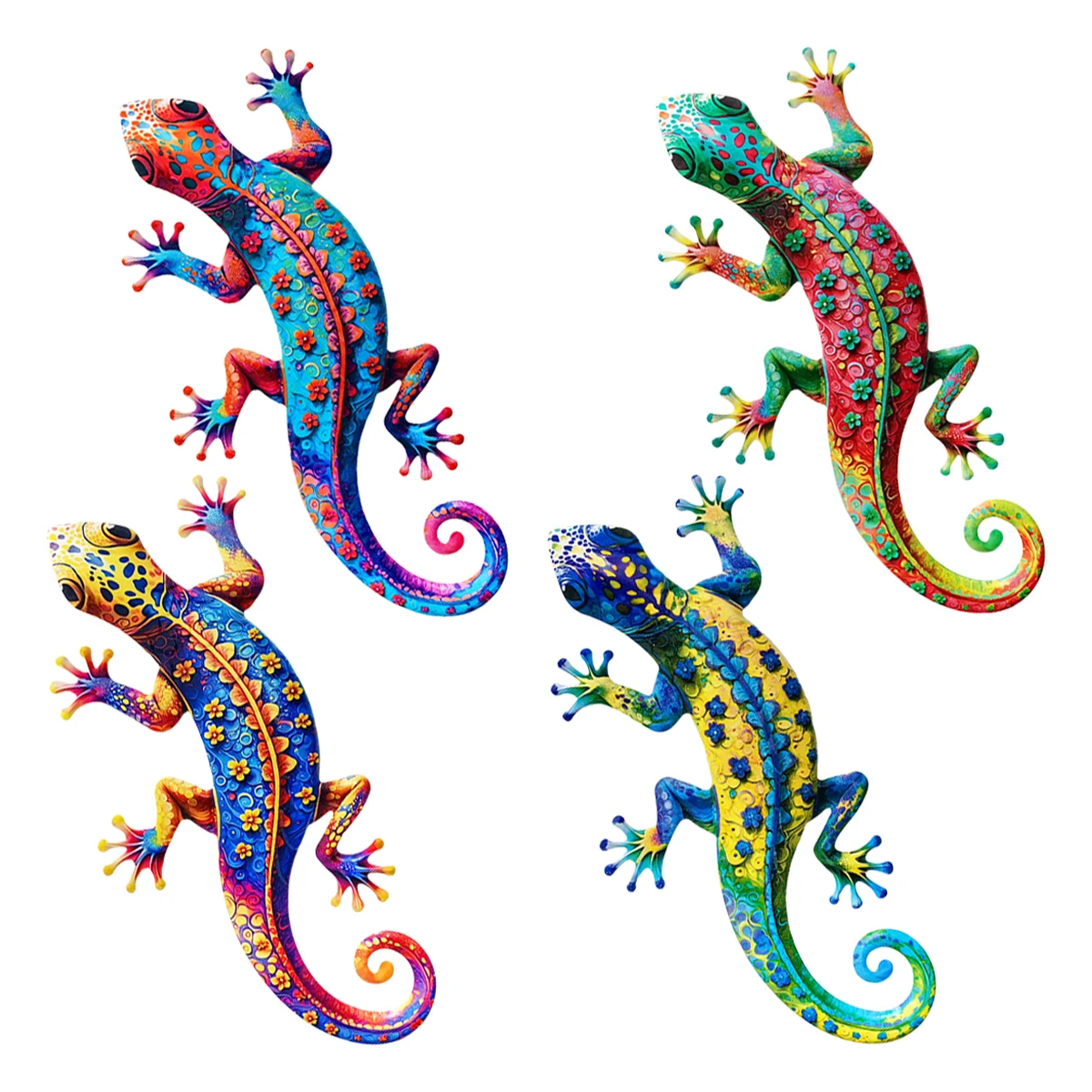 

Metal Gecko Wall Art Decor, 3D Iron Lizard Sculpture for Indoor & Outdoor, Garden, Patio, Home, Office, Durable & Rust-Resistant