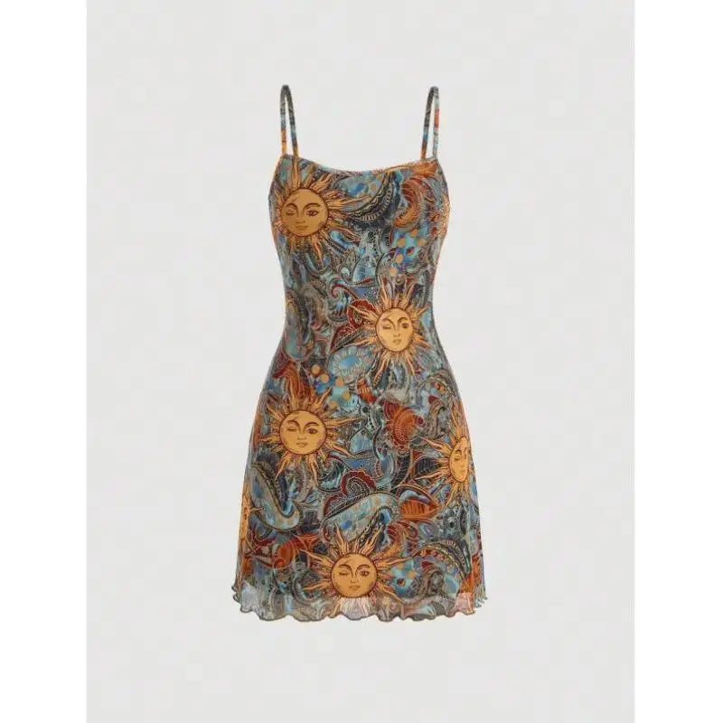 

Повседневный спортивный костюм с принтом на бретелях в стиле ретро, длина Seven Sve, осенний сезон, новая модель B 4282