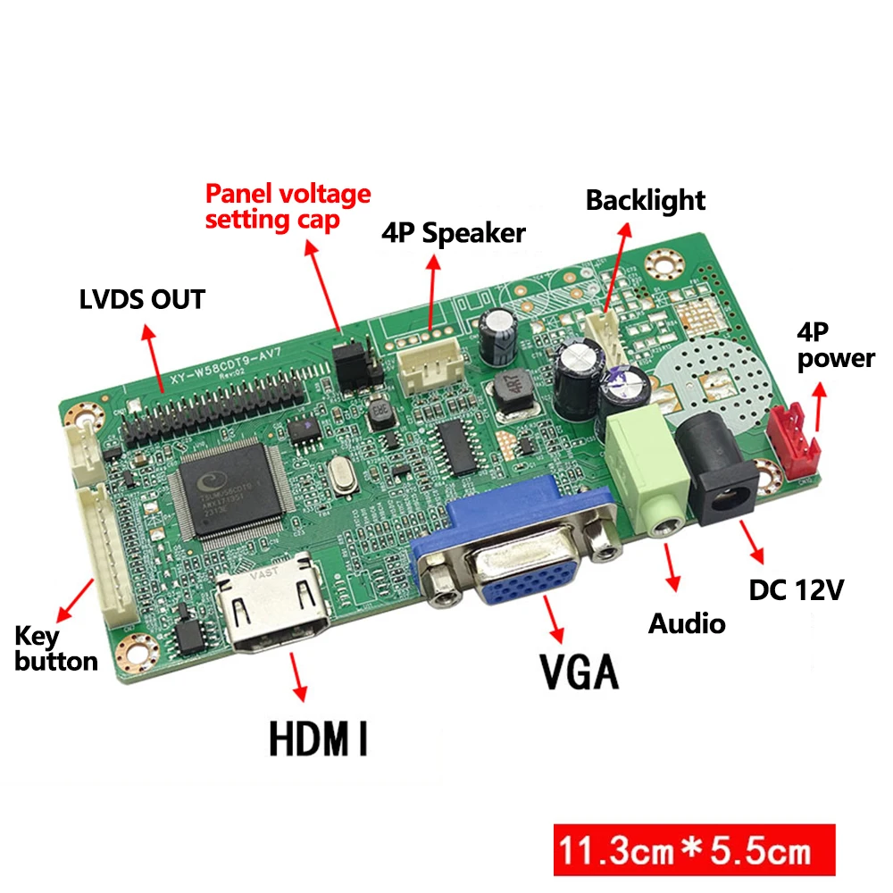 For AUO 1366x768 LED Panel 40pins LVDS HDMI VGA Notebook Display Driver Board Kit B116XW03 B140XW01 B156XW02 B156XTN04.2 Modify