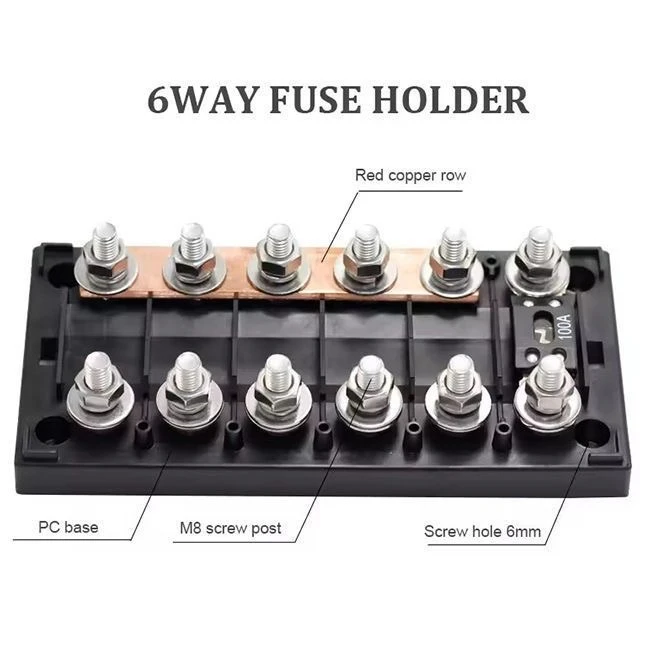 Car overcurrent fuse holder 8M bolt terminal RV modified high current fuse fuse box holder