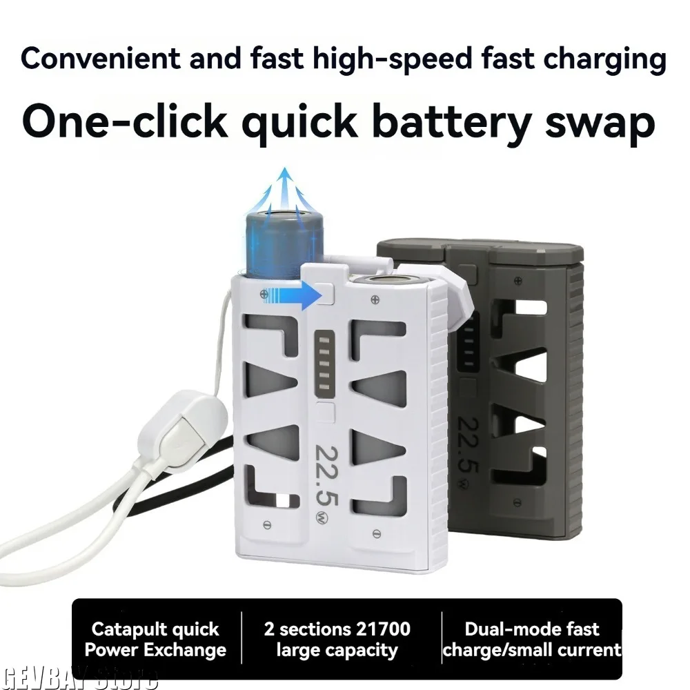 Portable Power Bank DIY Kit 22.5W Bidirectional Fast Charging 21700 Battery Case Quick-Release Battery Housing Emergency Power