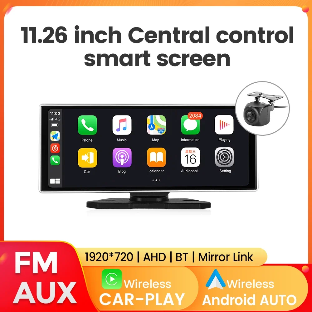 

11.26'' IPS Screen Linux System Car Multimedia Wireless Carplay Android AUTO AUX DSP BT FM SD for Universal Cars Easy Install