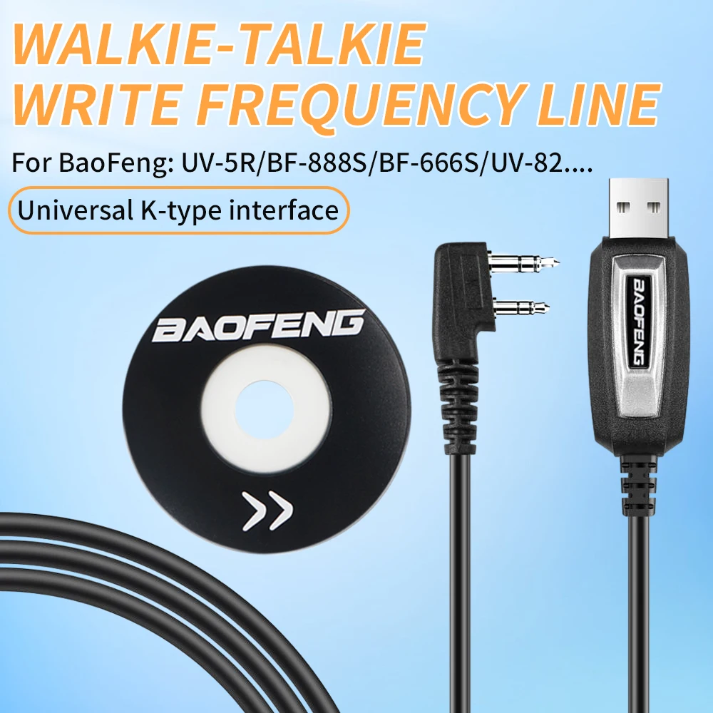 Cable de programación USB con CD para baofeng UV-5R 82 888s UV-S9PLUS UV-13 16 17 21 pro quansheng UV-K5 5R más Walkie talkies Radios