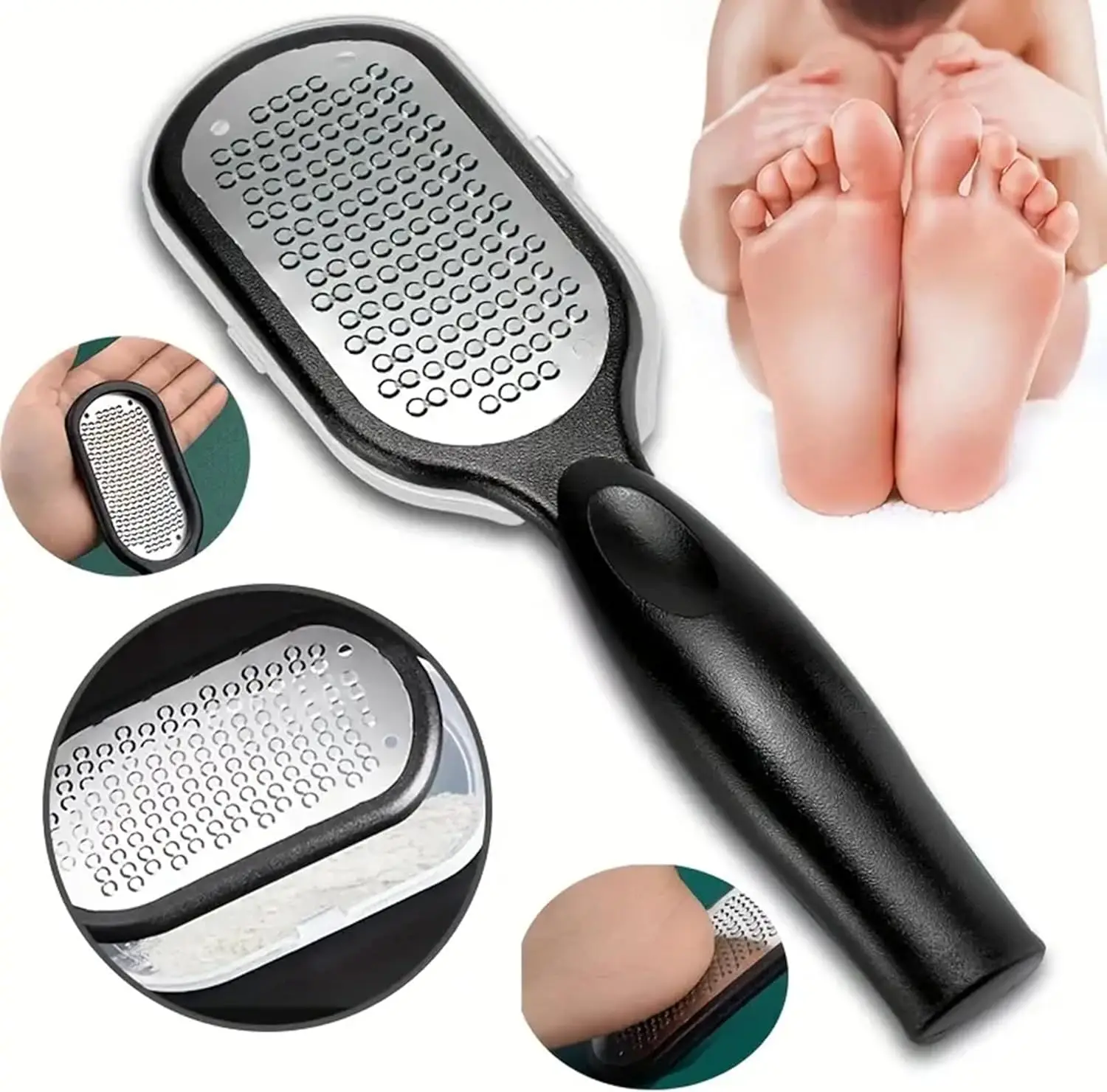 1pc Professional Stainless Steel Foot File Callus Remover Scraper Pedicure Tools Dead Skin Remove for Heels Feet Hand Care