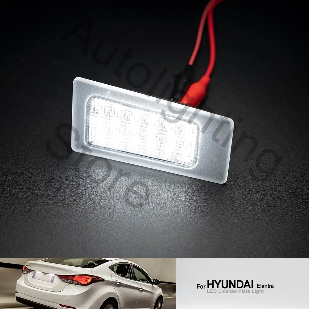 2PCS LED License Number Plate Lights Lamps For Hyundai Accent i30 Elantra Solaris Sedan Kia Rio Cerato Forte Ceed Optima