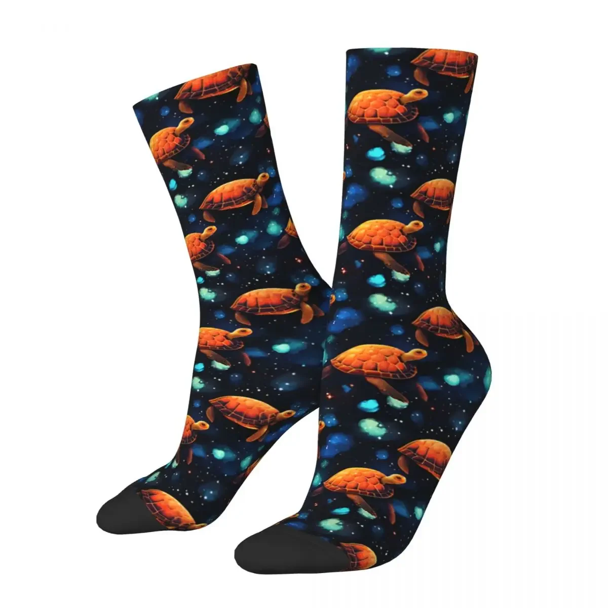 Crazy compression Space Turtles Dreamy Design Sock for Men Harajuku Seamless Pattern Crew Sock Casual