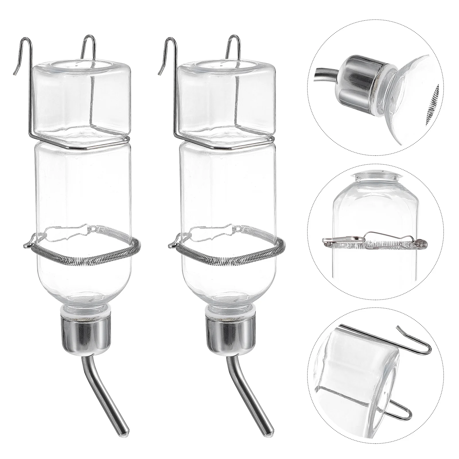 

2pcs 180Ml Pet Drinking Fountain Rabbit Water Feeder Hanging Bottle For Hamster Chinchilla Bunny Pet Water Dispenser Supply