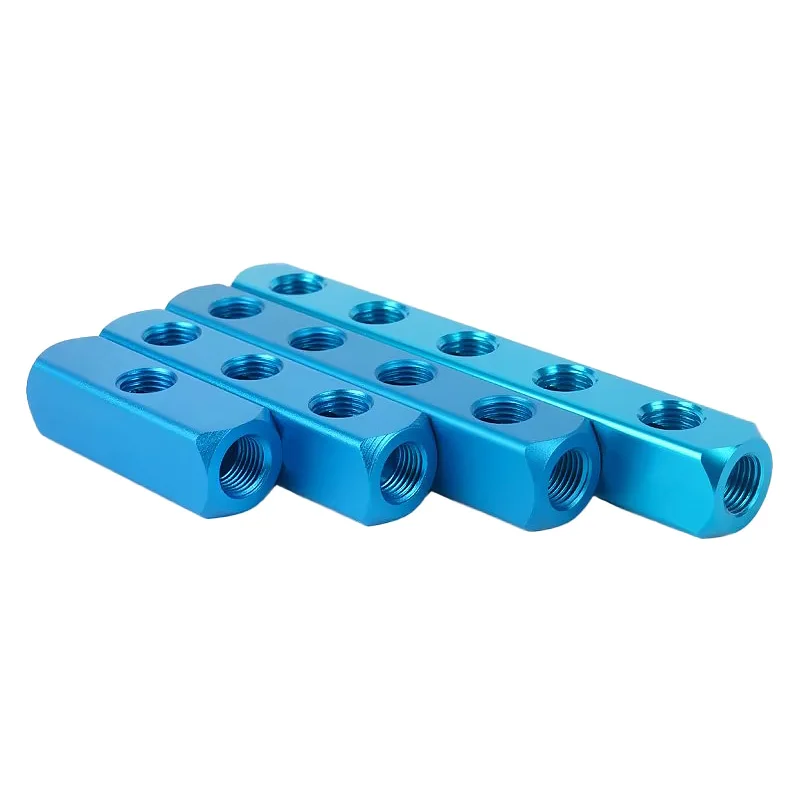 AL-02/04 G1/2 G1/4 Air Manifold Multi Tube Gas Separation Aluminum Alloy Exhaust Low Flow Multi Channel Direct Distributor SM20
