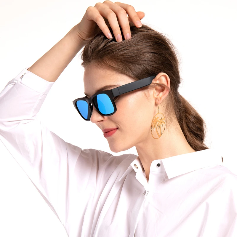 AI Translation Smart Glasses Bluetooth Call Headphones UV Protective Lenses Connected Bezel Outdoor Sports Sunglasses 2025