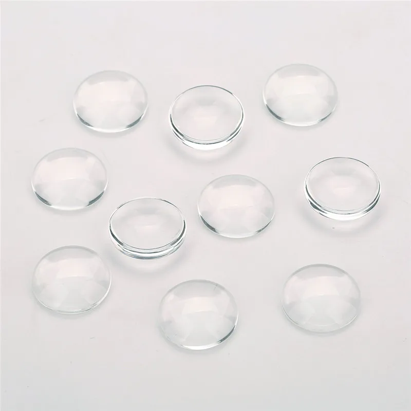 Aclovex 1pack Round Flat Back Glass Cabochon 12mm 20mm 25mm Transparent Clear Crystal Cabochon Cameo For Diy Jewelry Making