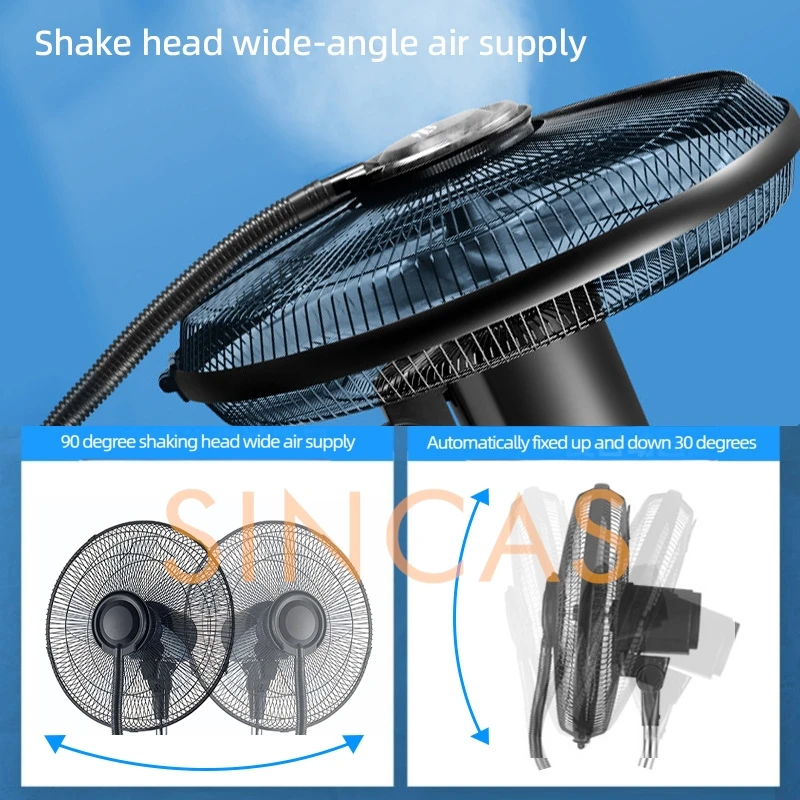 가정용 미스트 선풍기 스탠딩 팬 원격 제어 진동 헤드 무음 작동 순환 팬 팬 장치