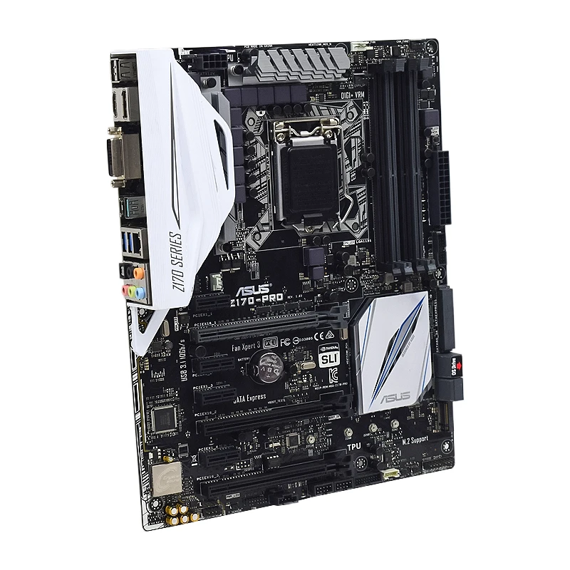 Imagem -02 - Placa Mãe Suporte I77700 6700k I5-7600 6500 I3-7320 6300 Cpu Lga 1151 4xddr4 Intel Z170 M.2 Nvme Pcie 3.0 Atx Asus-z170-pro