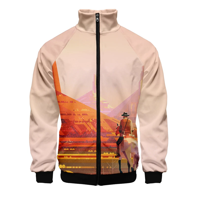 

Landscape Illustration 3D Creative Digital Print Digital Printed Stand Collar Zipper Jacke For Men Women Hoodie Ropa Para Hombre