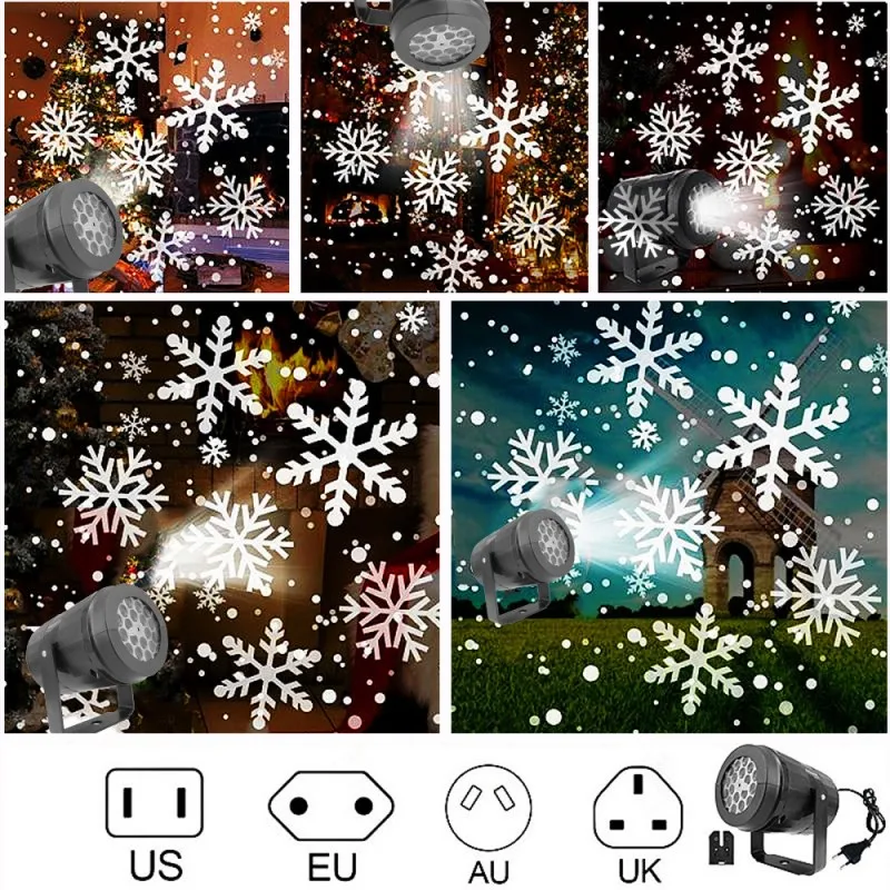 Multiple Pattern Christmas Valentines Day Rotatiable Projector Decoration Indoor Lighting LED Laser Projector Snowflake Lamp