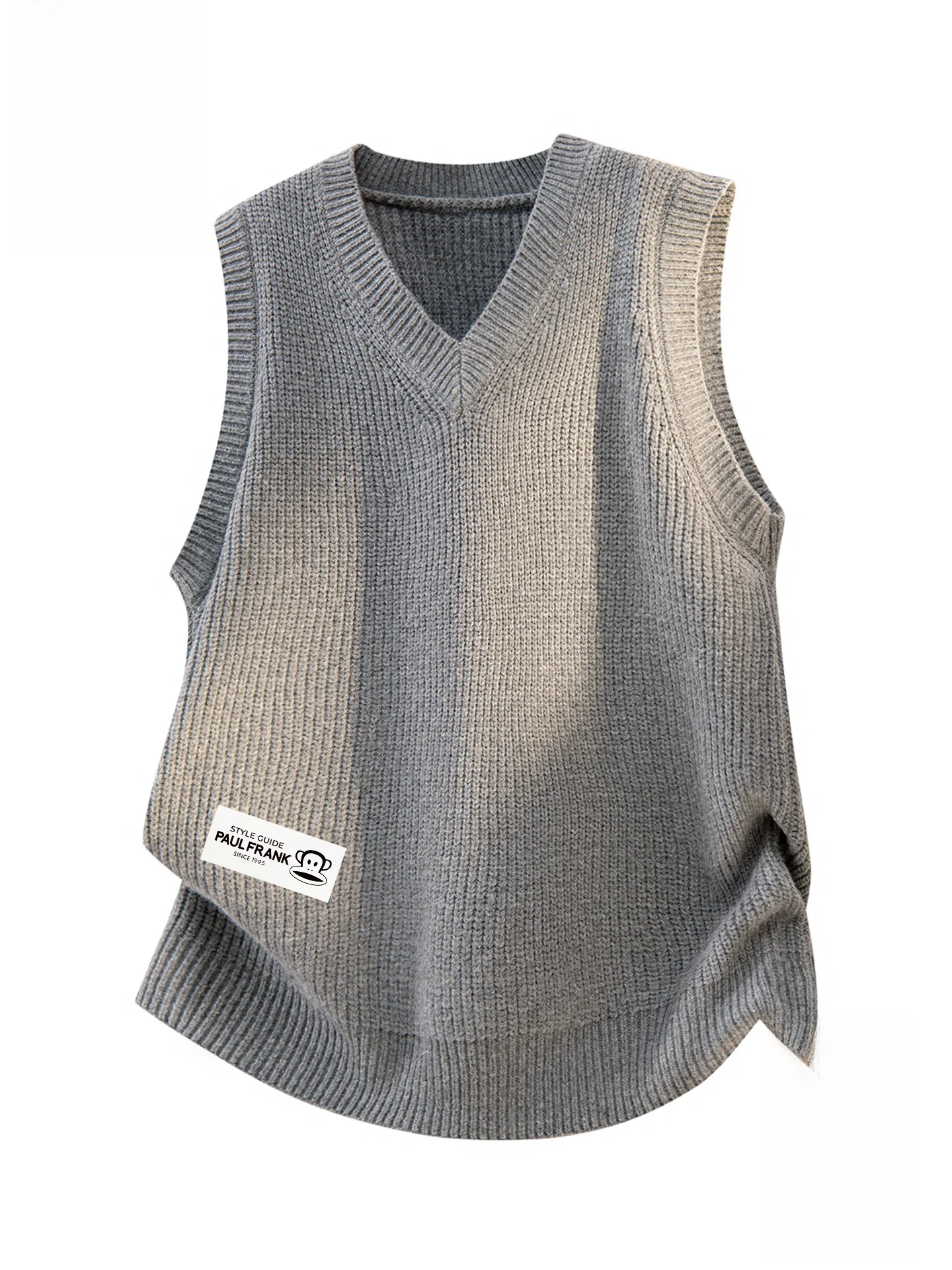 

Loose Knitted V-Ne Sweater Vest Men's Outerwear Autumn Winter Casual Soft Polyester Blend Breathable