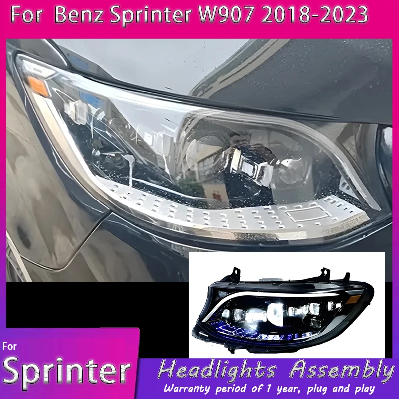 

Для Mercedes Sprinter W907 2018-2025: Обновленные автоматические фары в стиле S-Class с LED-линзами проекционного типа, аксессуары