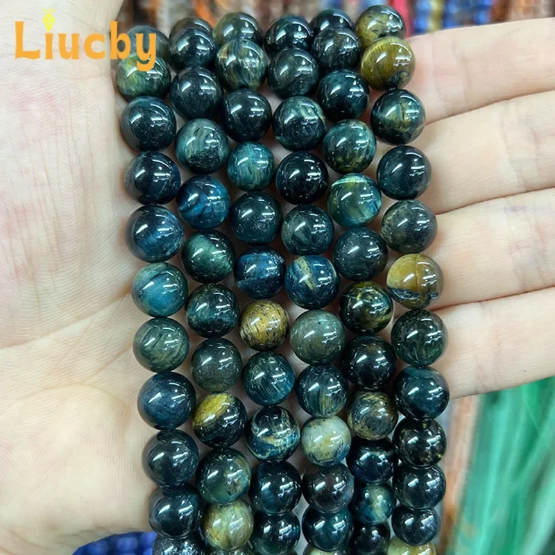 Natural Stone grey Mixed color tiger's-eye Beads DIY Bracelets Accessories keychain For Jewelry Making 15