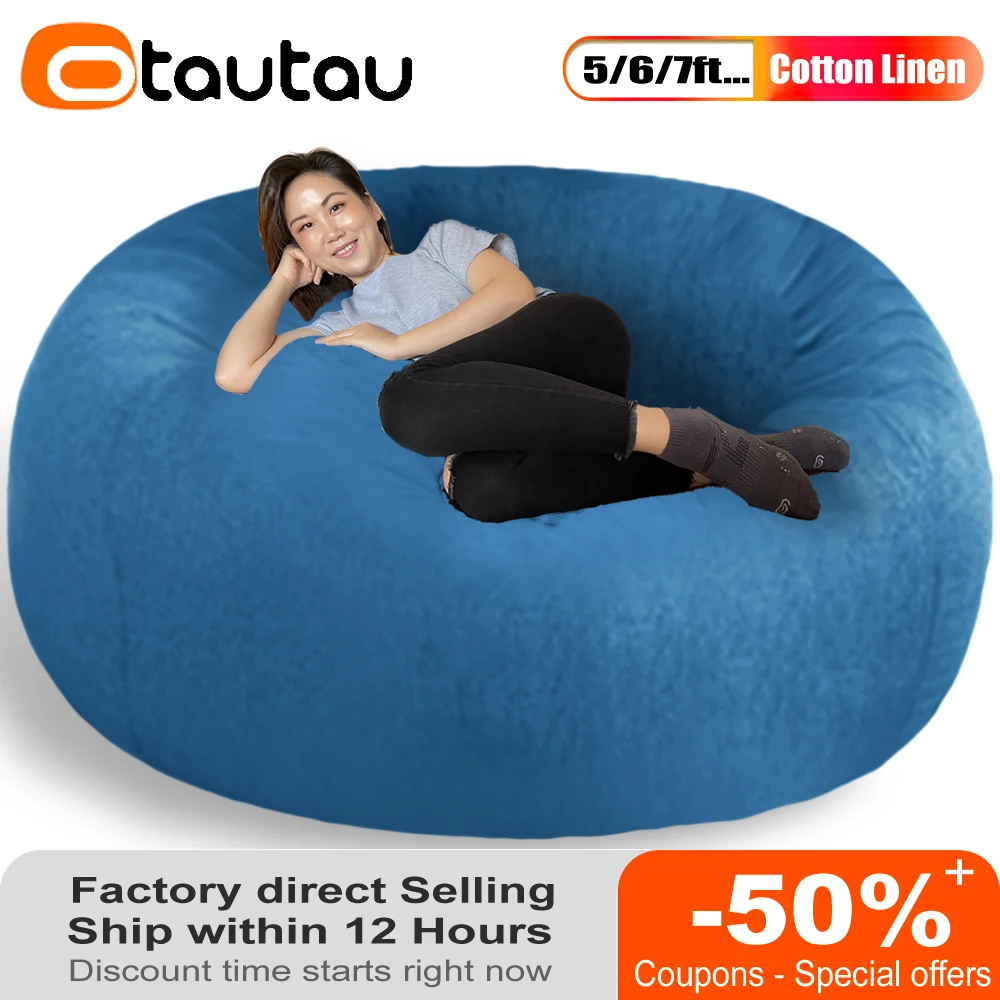 SXBCyan Sillón Puff Impermeable For Exteriores, Sin Relleno, Funda