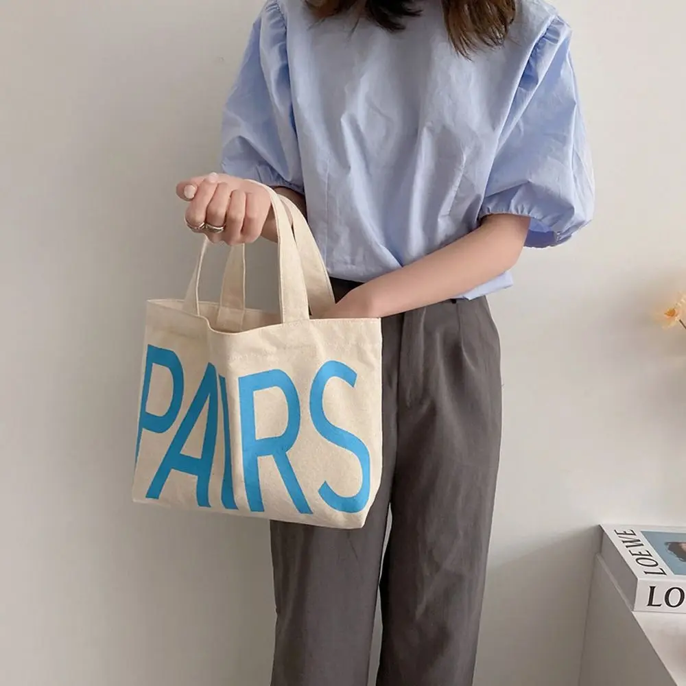 Paris Canvas Tote Bag elegante borsa a tracolla Paris con lettera di grande capacità Ins Style leggero Ins Handbag School