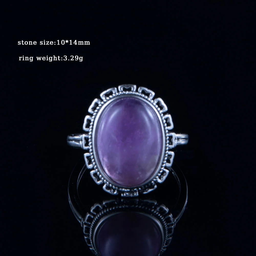 

Натуральный драгоценный камень аметист красный агат лазурит индийский агат лабрадорит ретро стиль для женщин регулируемое серебряное кольцо подарок
