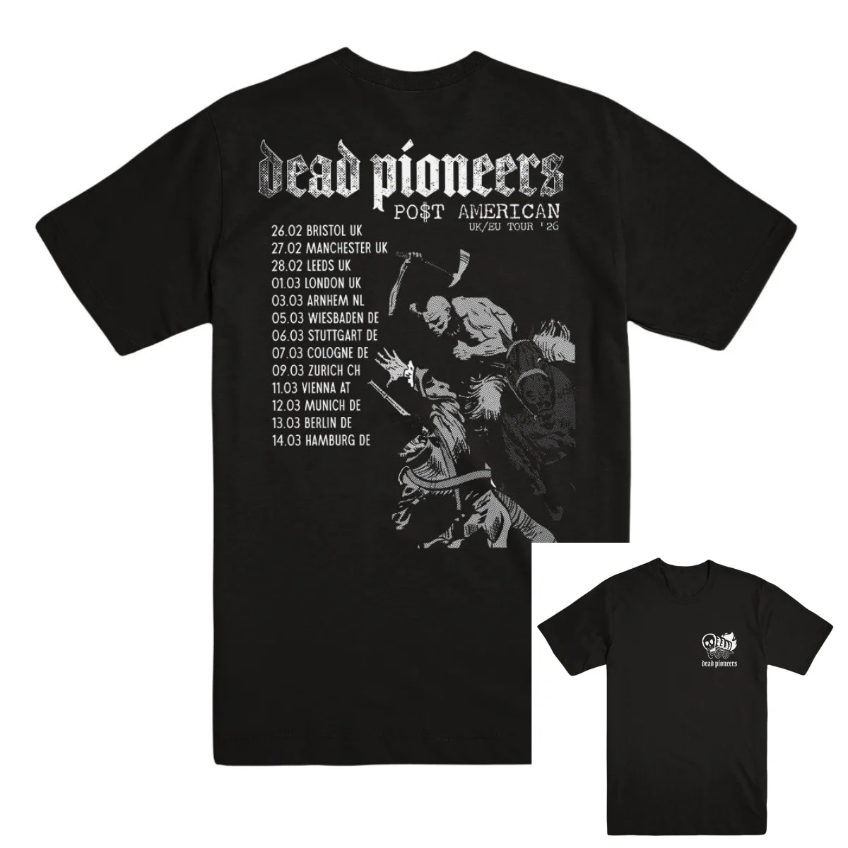 T-shirt du groupe DEAD PIONEERS Tour 2026, en coton, avec image graphique, pour hommes et femmes, Streetwear d'été