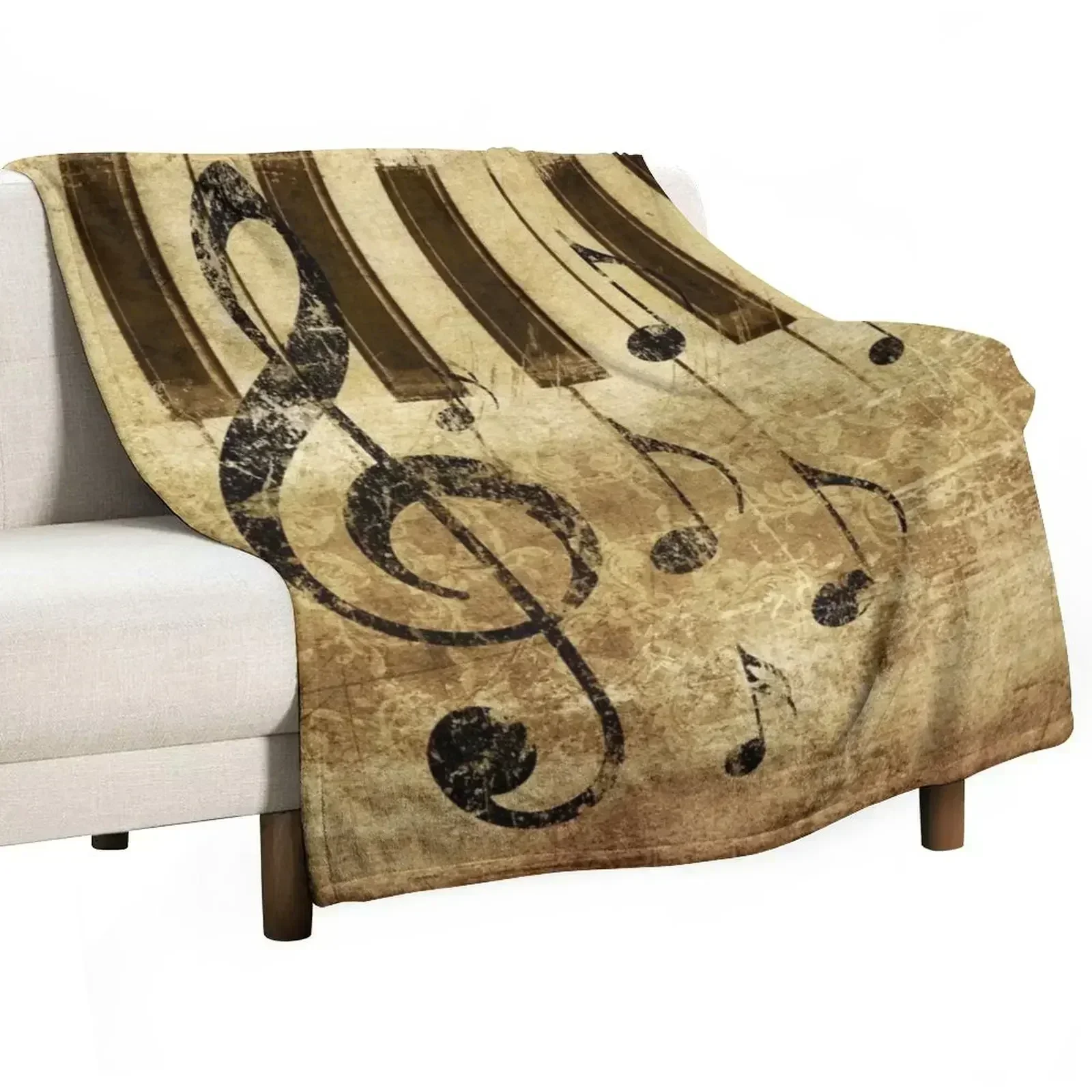 Music notes and piano keys Throw Blanket Luxury Designer Comforter Loose decorative Flannels Stuffeds Blankets